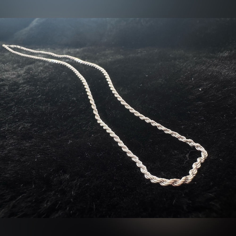 Sterling Silver Rope Chain Necklace - Silver